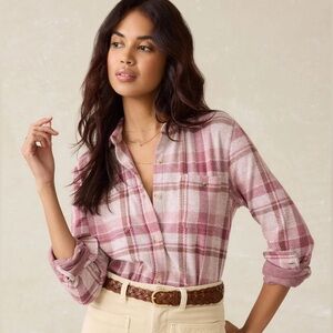 Faherty Womens Amelia Plaid Sweater Shirt
